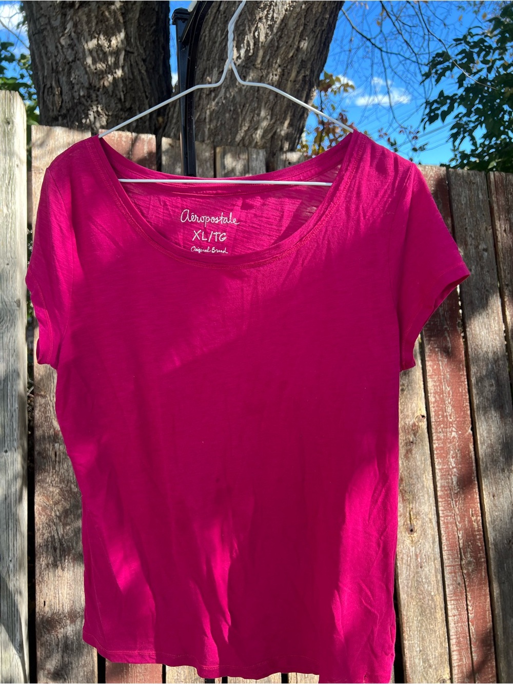 Y2K Aeropostale Women's Pink Scoop Neck Tee
